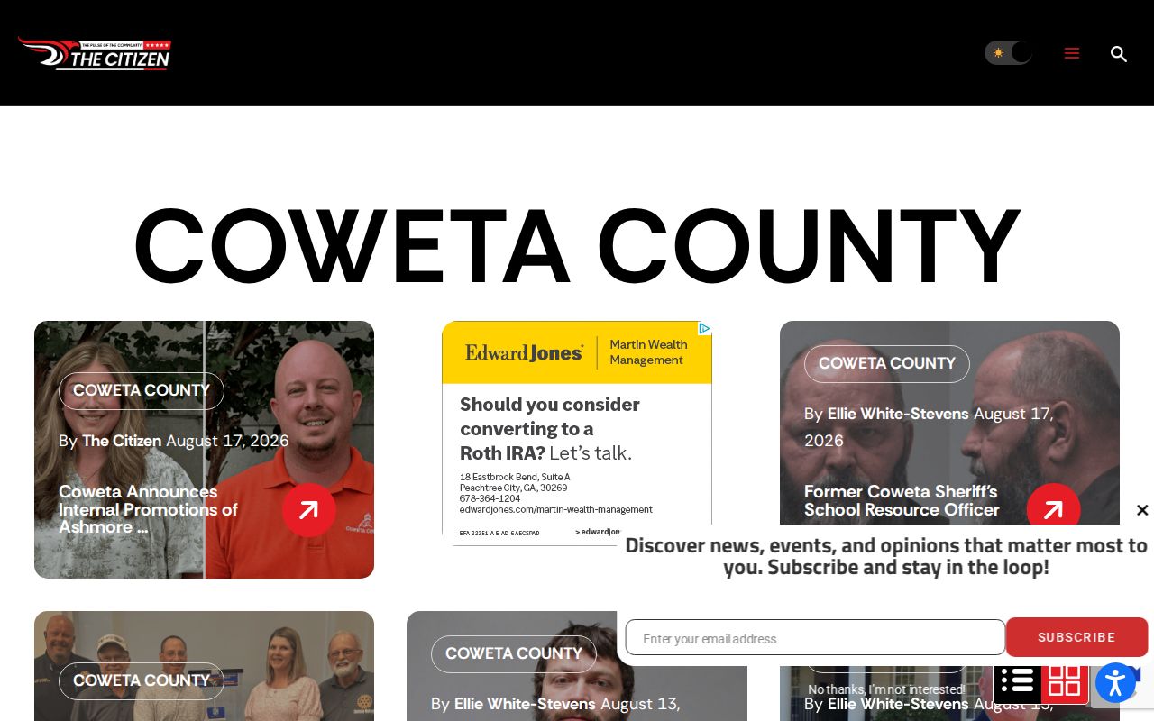 Coweta County local crime news page with regional arrest coverage