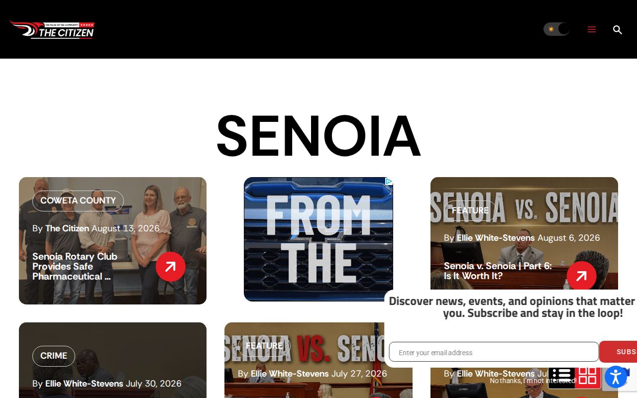 Senoia, Coweta County crime-news category showing local arrest and record coverage